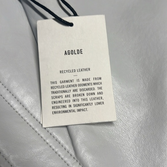 NWT AGOLDE recycled leather 90s pinch waist straight leg‎ pants - Picture 4 of 7